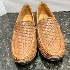 Tommy Bahama Woven Leather Slip-On Loafers in Light Brown
